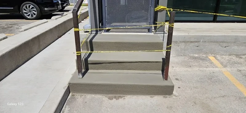 Front-entry step replacement by Lucky’s Concrete in Gainesville